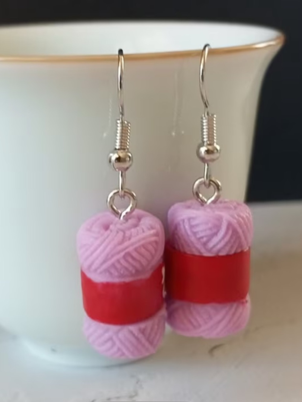 Wool Yarn Resin Cute Pendant Earrings